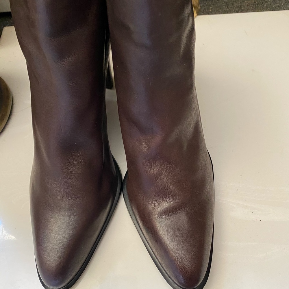 Leather booties never worn all leather